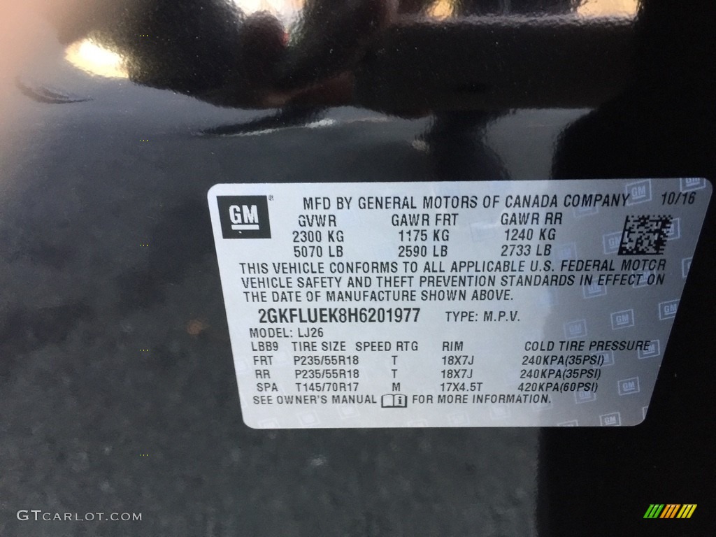 2017 Terrain SLT AWD - Onyx Black / Jet Black photo #11