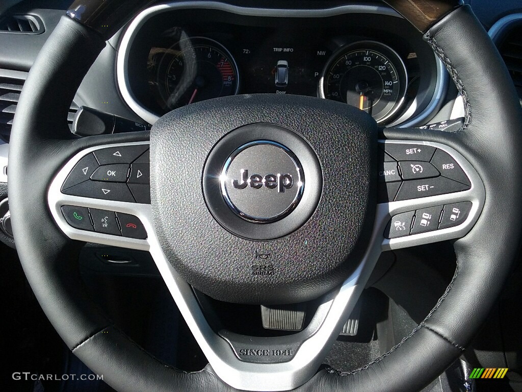 2017 Jeep Cherokee Overland 4x4 Black Steering Wheel Photo #117097585