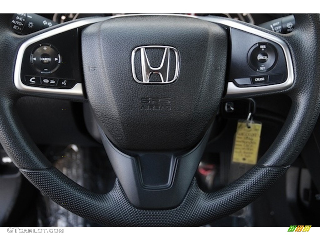 2017 Honda Civic LX Sedan Black Steering Wheel Photo #117098425