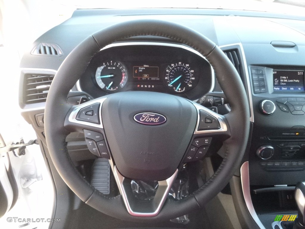 2017 Ford Edge SEL AWD Ebony Steering Wheel Photo #117104161