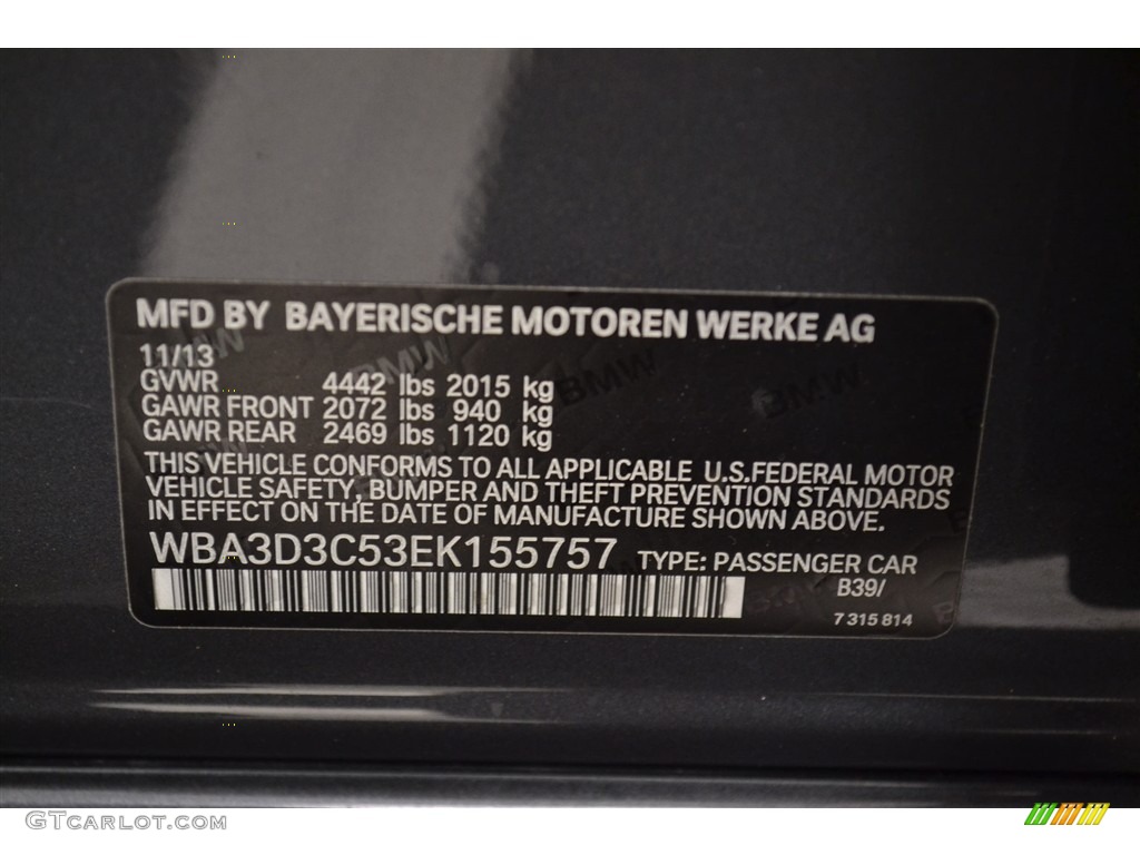 2014 3 Series 328d Sedan - Mineral Grey Metallic / Black photo #11