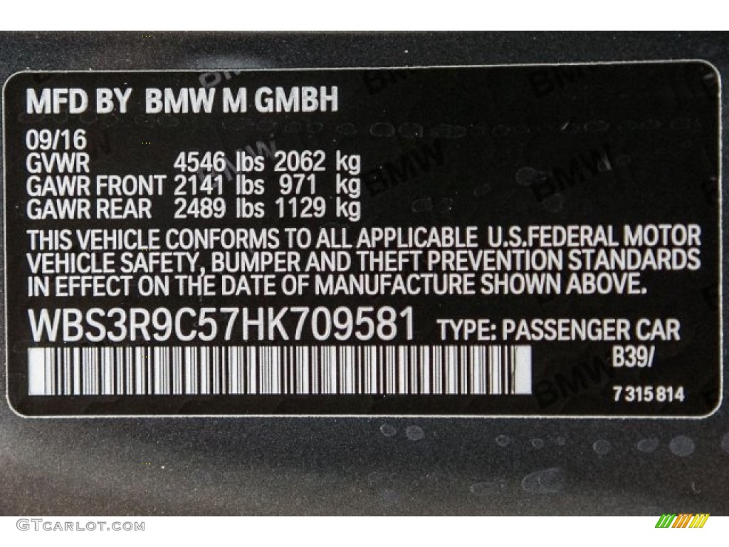 2017 M4 Color Code B39 for Mineral Grey Metallic Photo #117114826