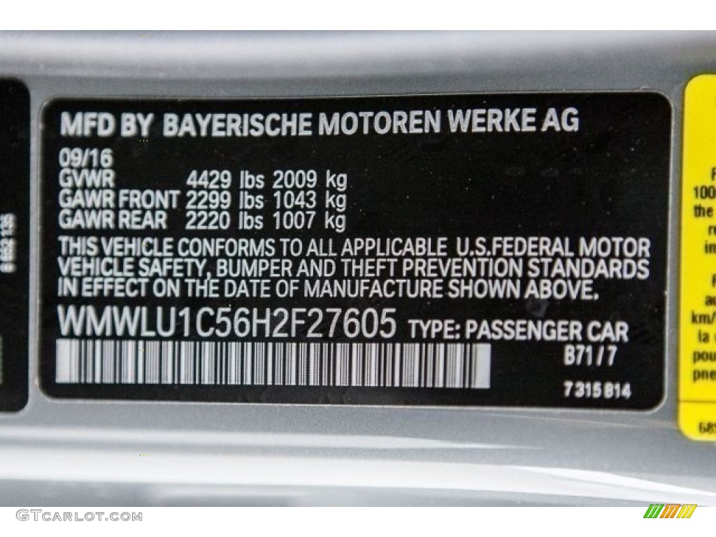 2017 Clubman Color Code B71 for Moonwalk Grey Metallic Photo #117116395
