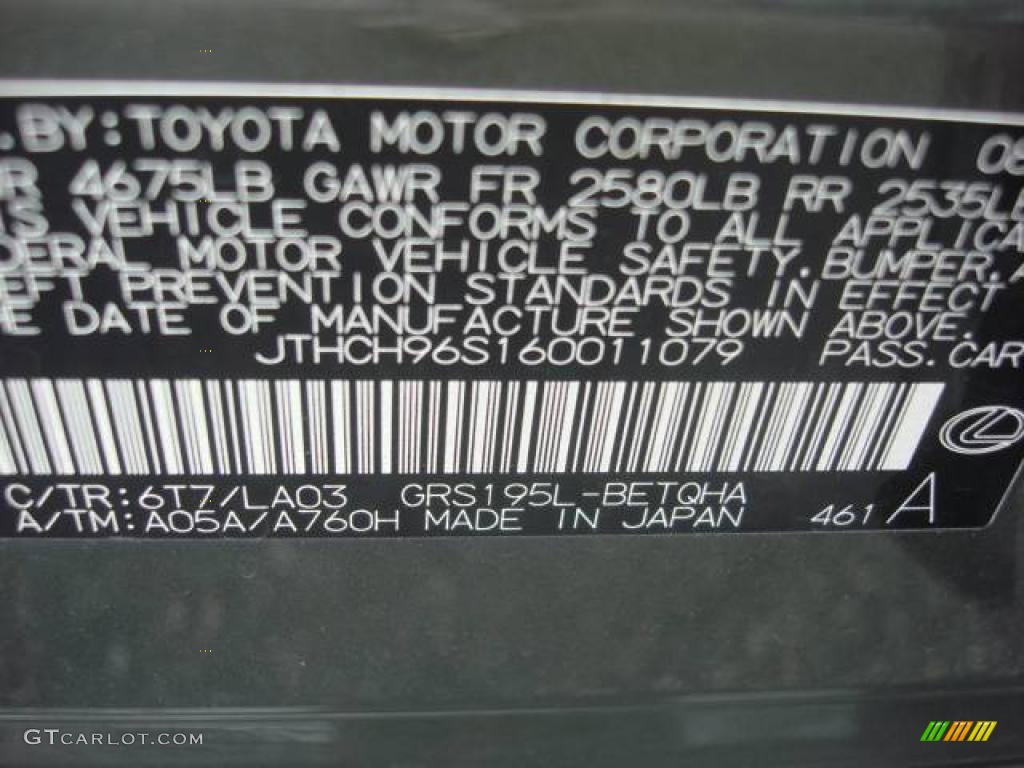 2006 GS Color Code 6T7 for Cypress Green Pearl Photo #1171168