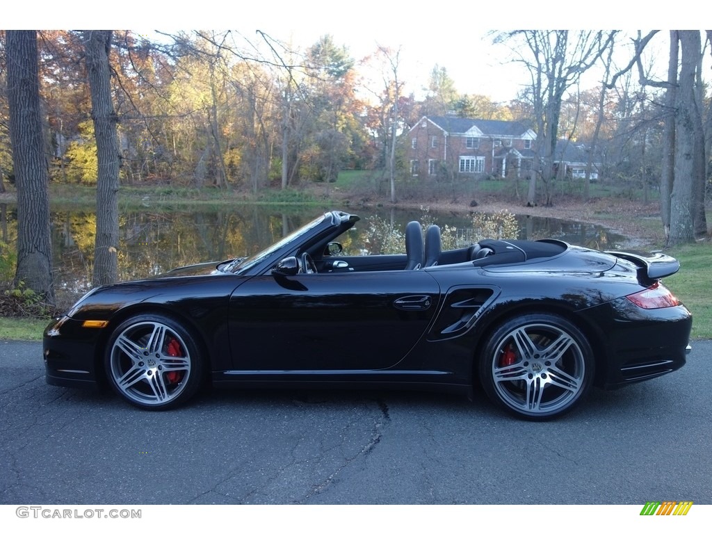 2008 911 Turbo Cabriolet - Black / Black photo #3