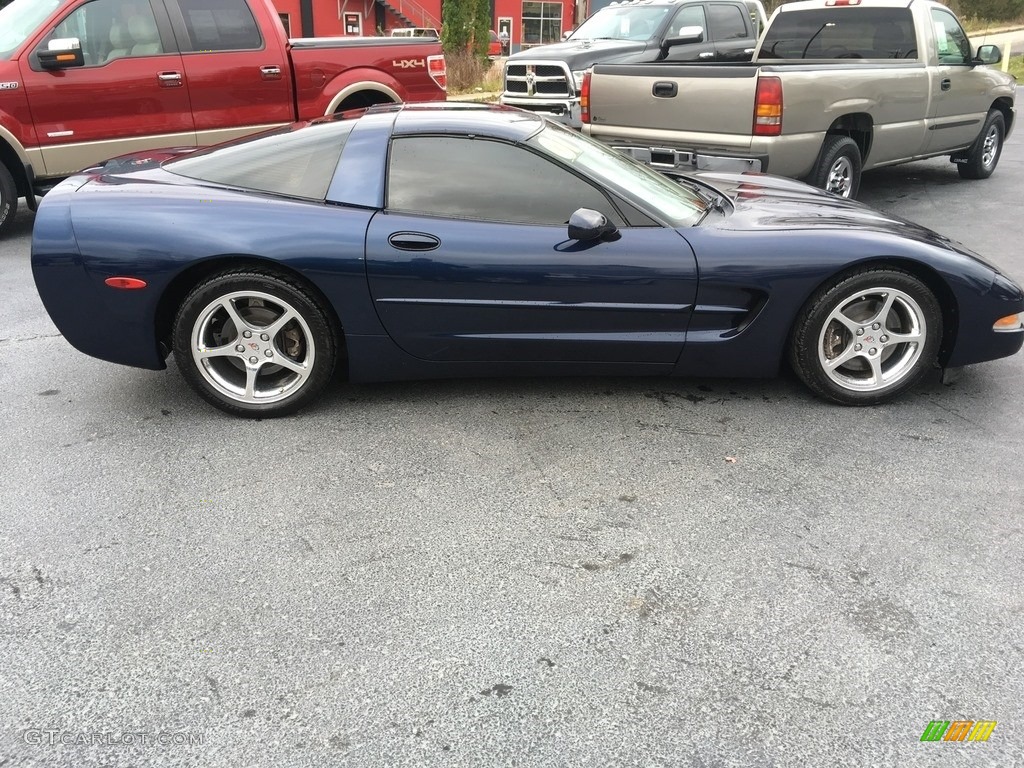 2001 Corvette Coupe - Navy Blue Metallic / Light Oak photo #2