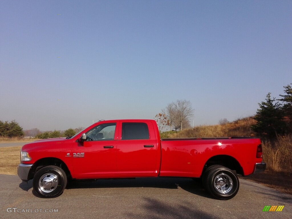 2017 3500 Tradesman Crew Cab 4x4 Dual Rear Wheel - Flame Red / Black/Diesel Gray photo #1