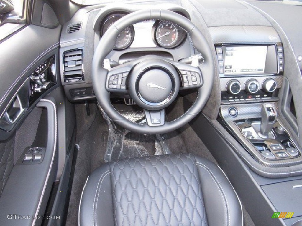 2017 Jaguar F-TYPE SVR AWD Convertible SVR Quilted Jet W/Cirrus Stitching Dashboard Photo #117123451