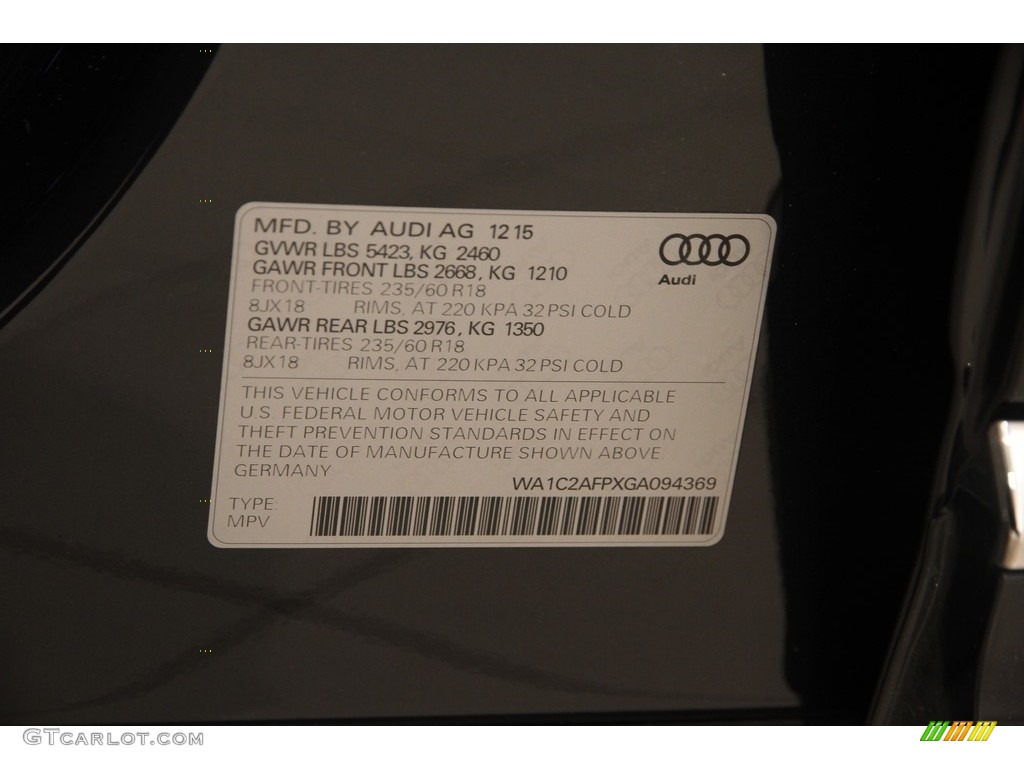 2016 Q5 2.0 TFSI Premium quattro - Moonlight Blue Metallic / Black photo #23