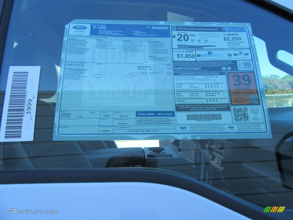 2017 F150 XL Regular Cab - Oxford White / Earth Gray photo #30