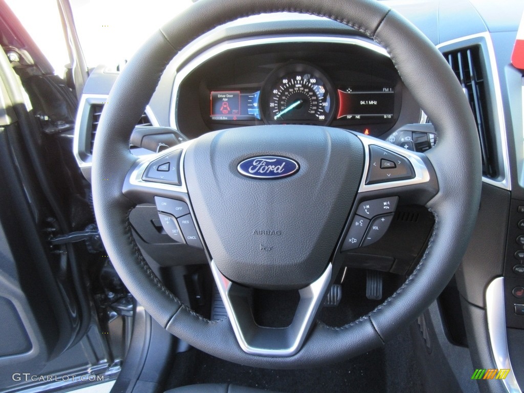 2017 Ford Edge Titanium AWD Ebony Steering Wheel Photo #117138887