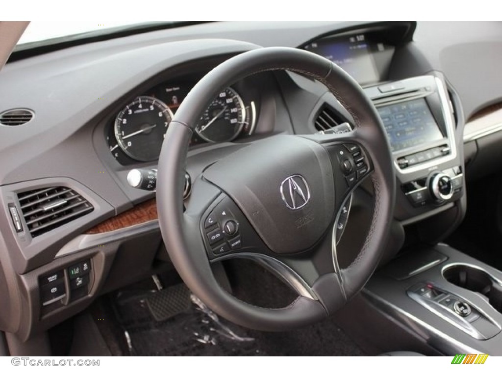 2017 Acura MDX SH-AWD Ebony Steering Wheel Photo #117140225