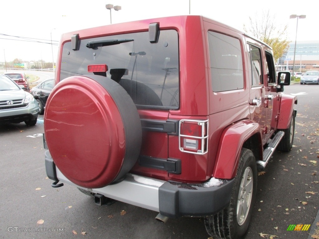 2011 Wrangler Unlimited Sahara 4x4 - Deep Cherry Red / Black/Dark Saddle photo #6