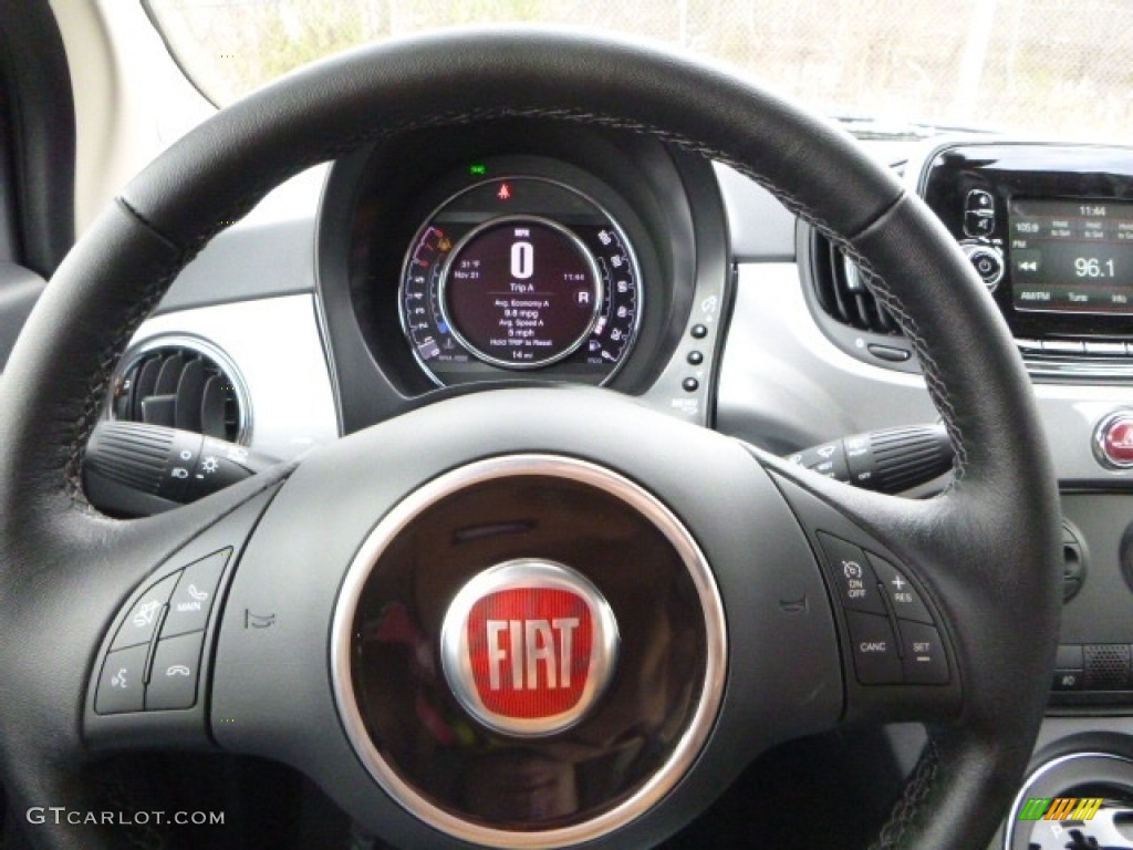2017 Fiat 500 Pop Nero (Black) Steering Wheel Photo #117144083