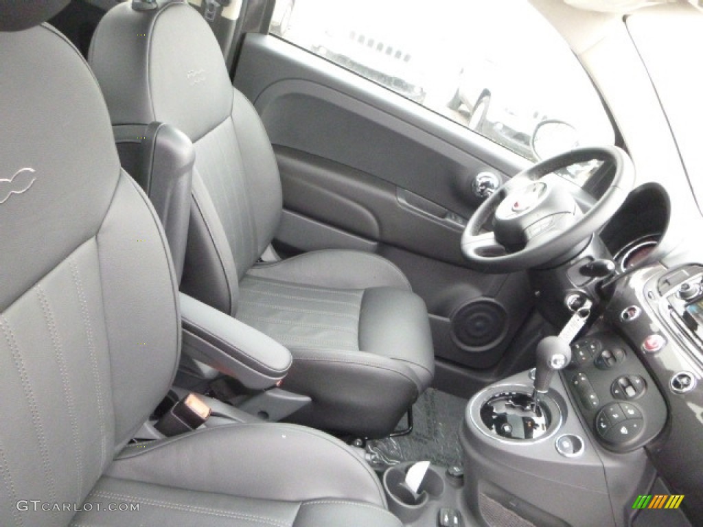 Nero (Black) Interior 2017 Fiat 500 Lounge Photo #117144224