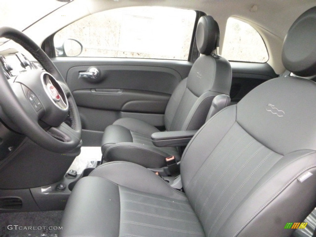 Nero (Black) Interior 2017 Fiat 500 Lounge Photo #117144314