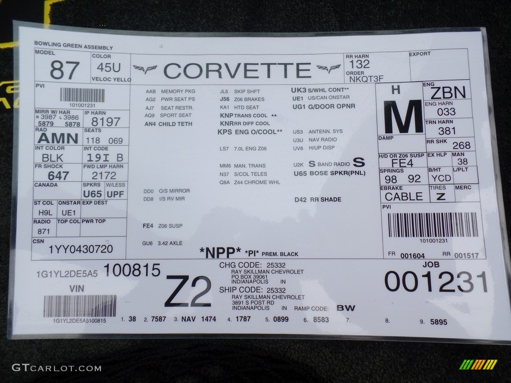 2010 Corvette Coupe - Velocity Yellow / Ebony Black photo #38