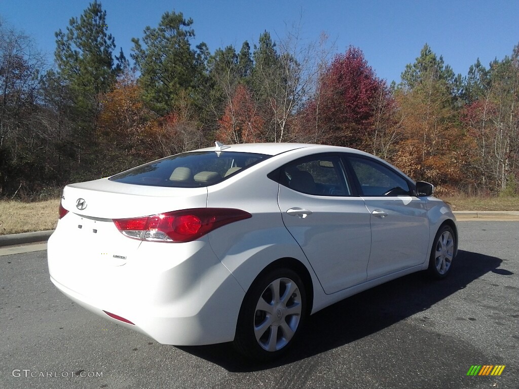 2012 Elantra Limited - Shimmering White / Beige photo #6