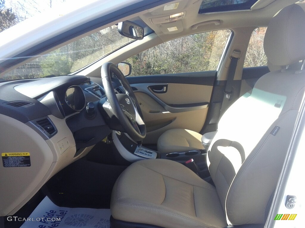 2012 Elantra Limited - Shimmering White / Beige photo #9