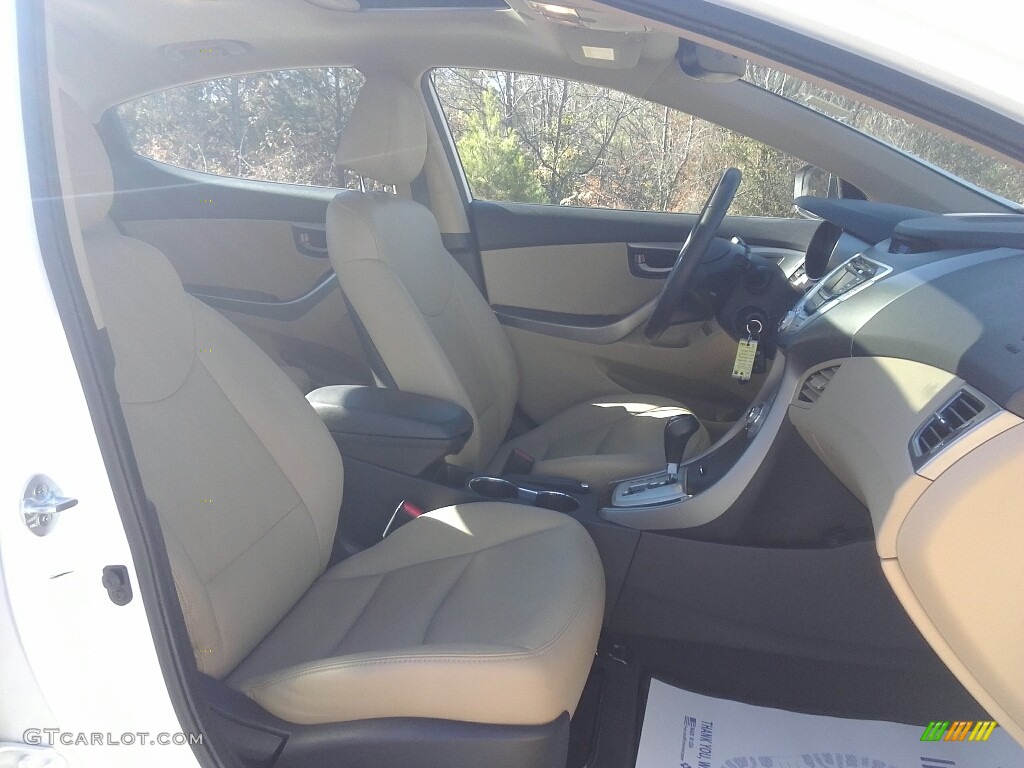 2012 Elantra Limited - Shimmering White / Beige photo #13