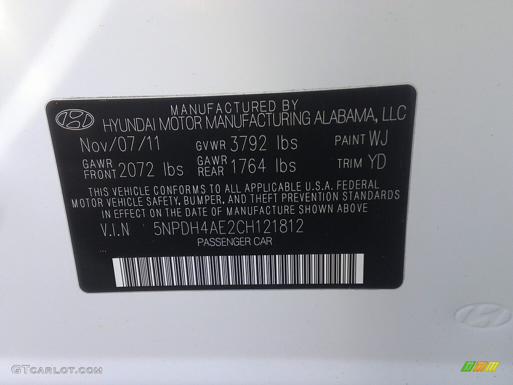 2012 Elantra Limited - Shimmering White / Beige photo #26