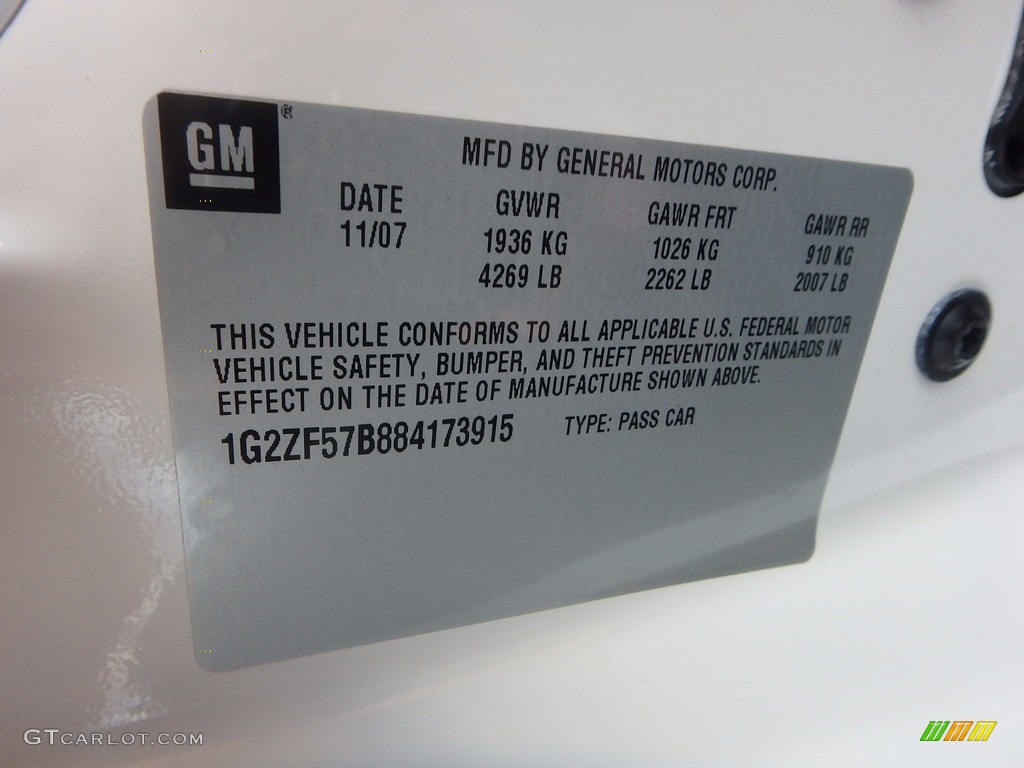 2008 G6 Value Leader Sedan - Ivory White / Ebony Black photo #14