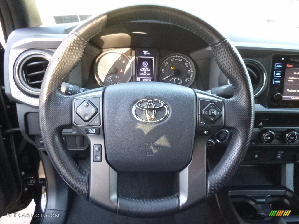 2016 Toyota Tacoma TRD Sport Double Cab 4x4 Black Steering Wheel Photo #117165466