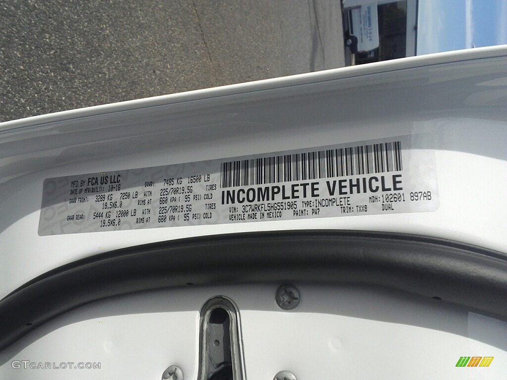 2017 Ram 4500 Tradesman Crew Cab Chassis Info Tag Photo #117165709
