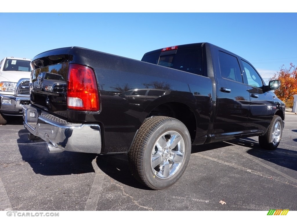 2017 1500 Big Horn Crew Cab - Brilliant Black Crystal Pearl / Black/Diesel Gray photo #3