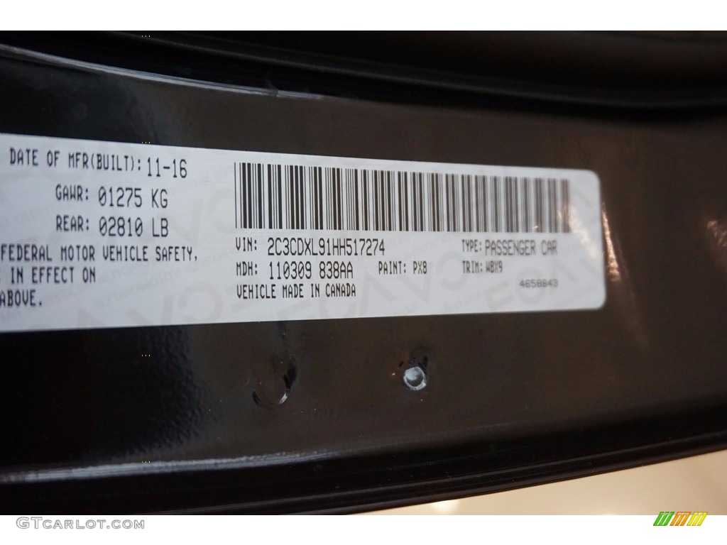 2017 Charger Color Code PX8 for Pitch-Black Photo #117181765