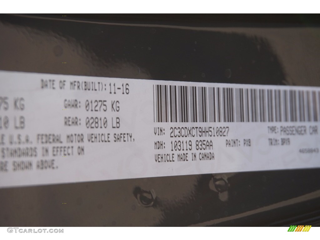 2017 Charger Color Code PX8 for Pitch-Black Photo #117182068
