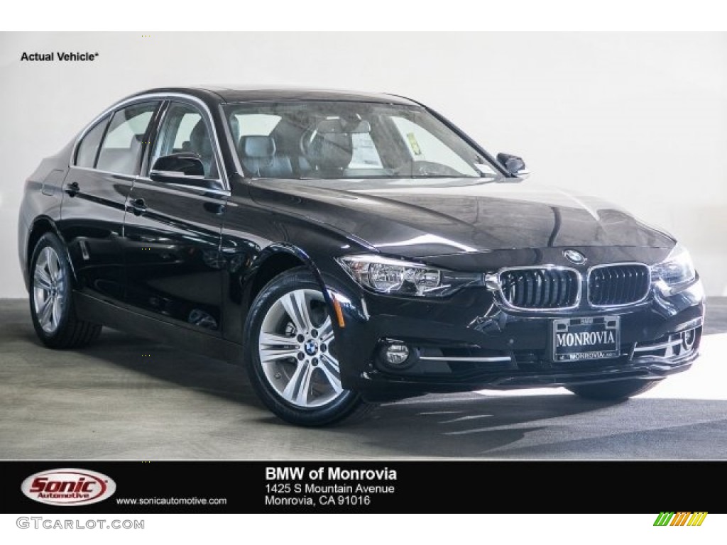 2017 3 Series 330i Sedan - Black Sapphire Metallic / Black photo #1