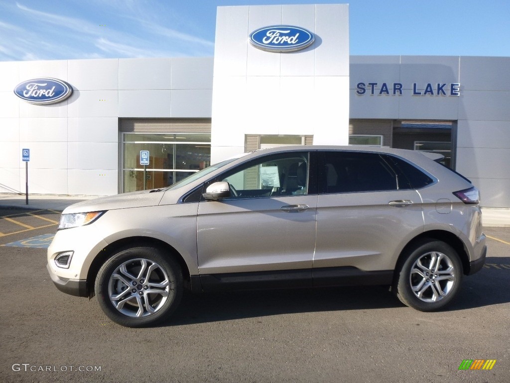 2017 Edge Titanium AWD - White Gold Metallic / Ebony photo #1