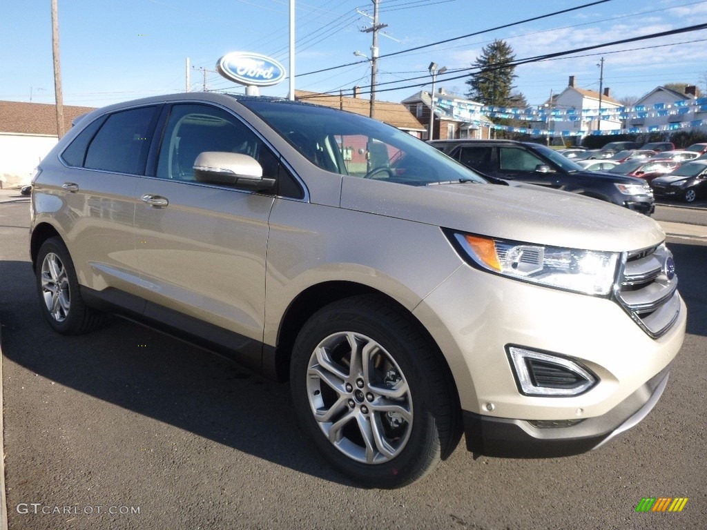White Gold Metallic 2017 Ford Edge Titanium AWD Exterior Photo #117188962