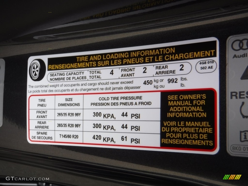 2017 Audi S7 Prestige quattro Info Tag Photos