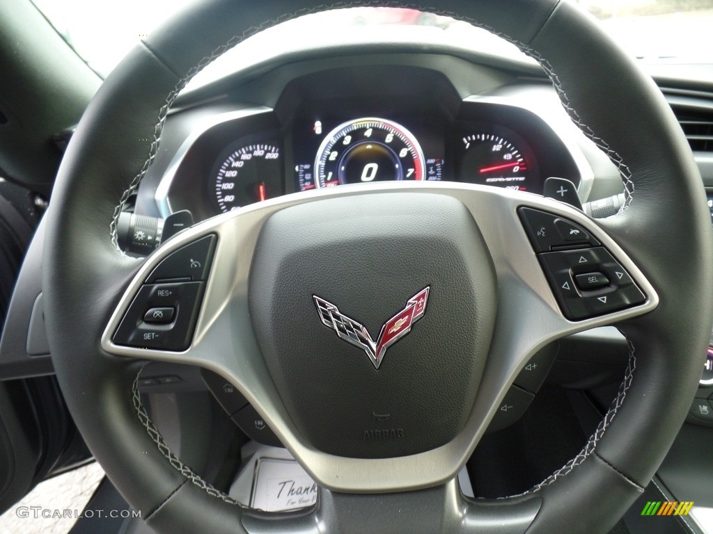 2017 Chevrolet Corvette Grand Sport Coupe Jet Black Steering Wheel Photo #117199390