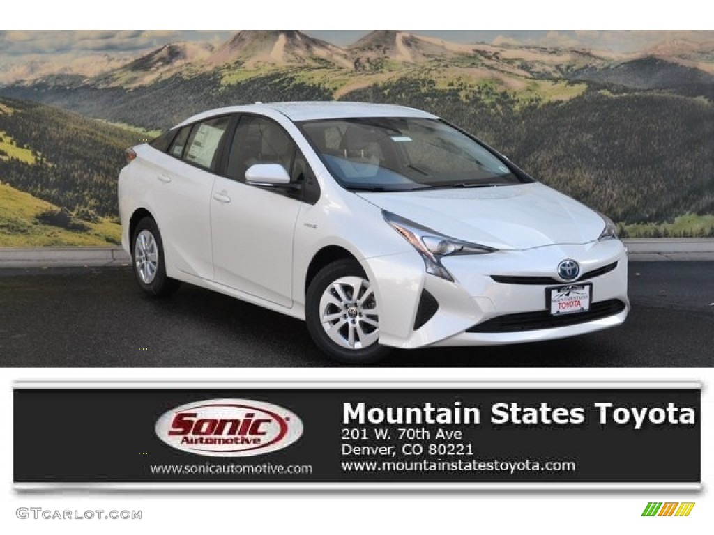 2017 Prius Two - Blizzard White Pearl / Moonstone Gray photo #1