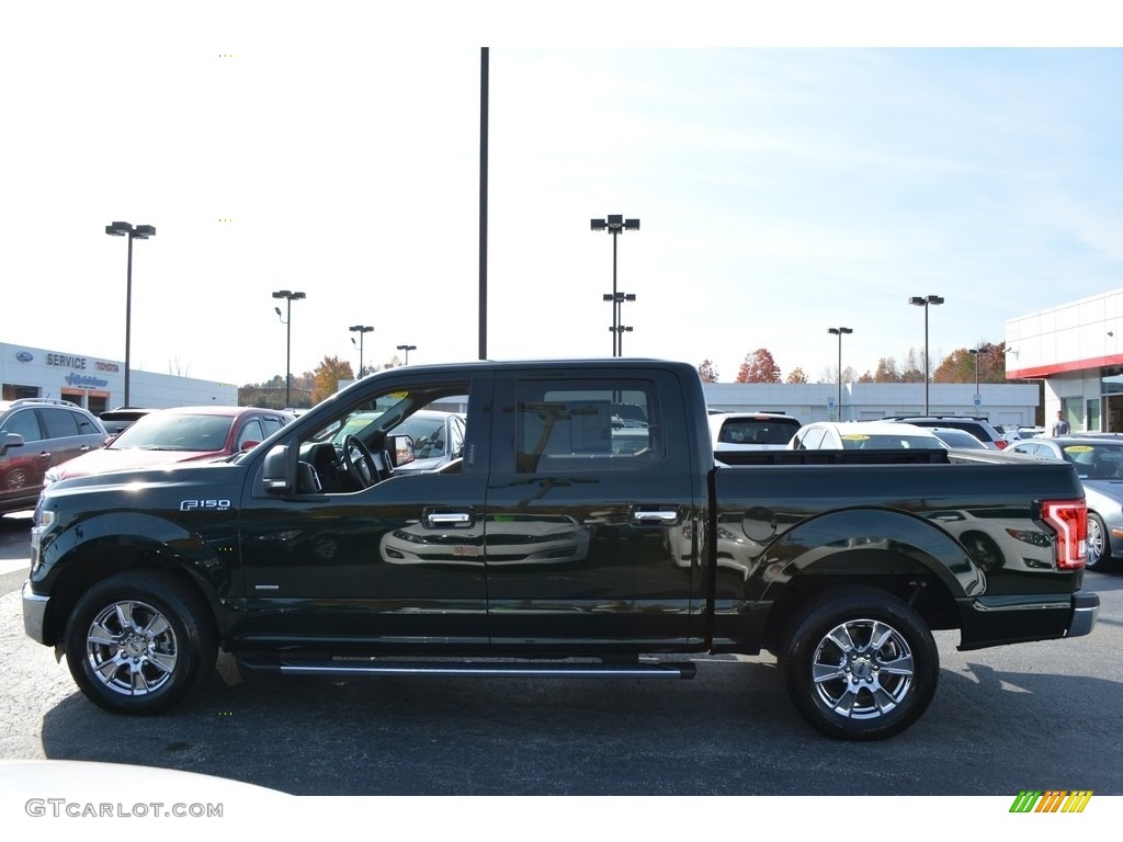 2015 F150 XLT SuperCrew - Green Gem Metallic / Medium Earth Gray photo #6