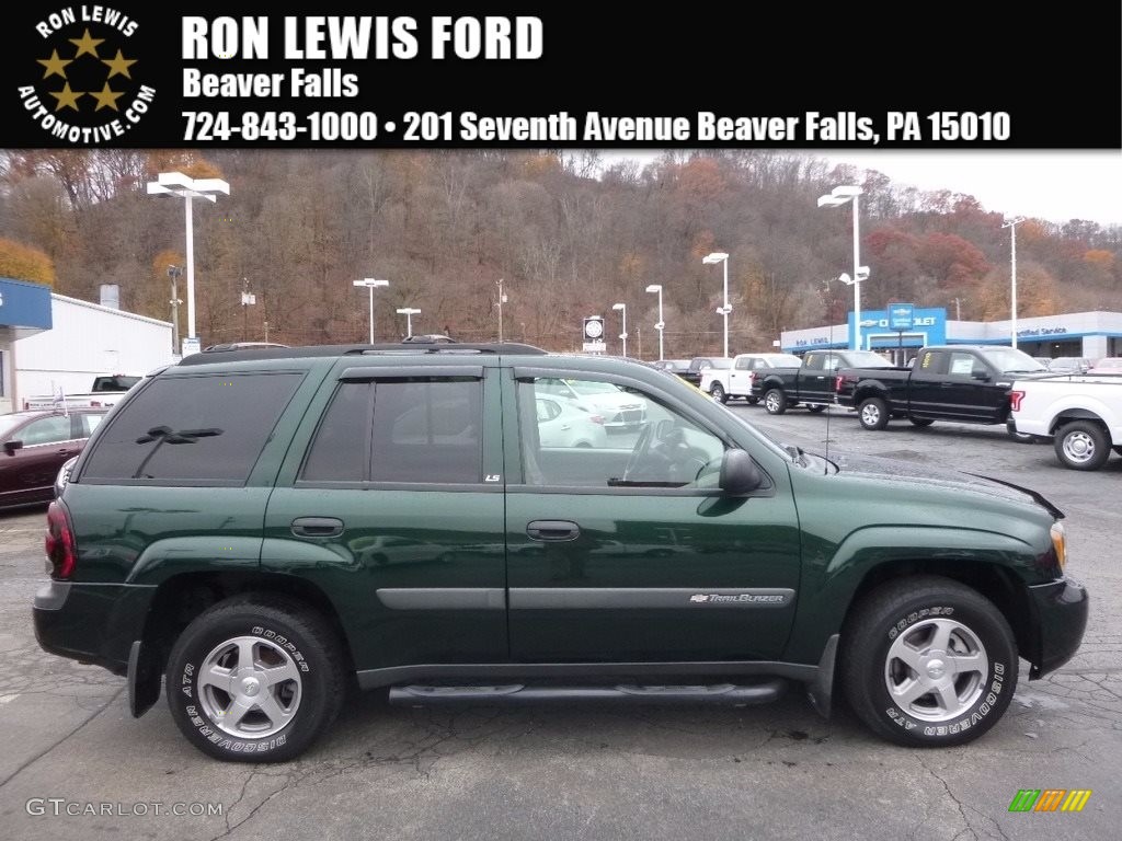 2004 TrailBlazer LS 4x4 - Dark Green Metallic / Dark Pewter photo #1