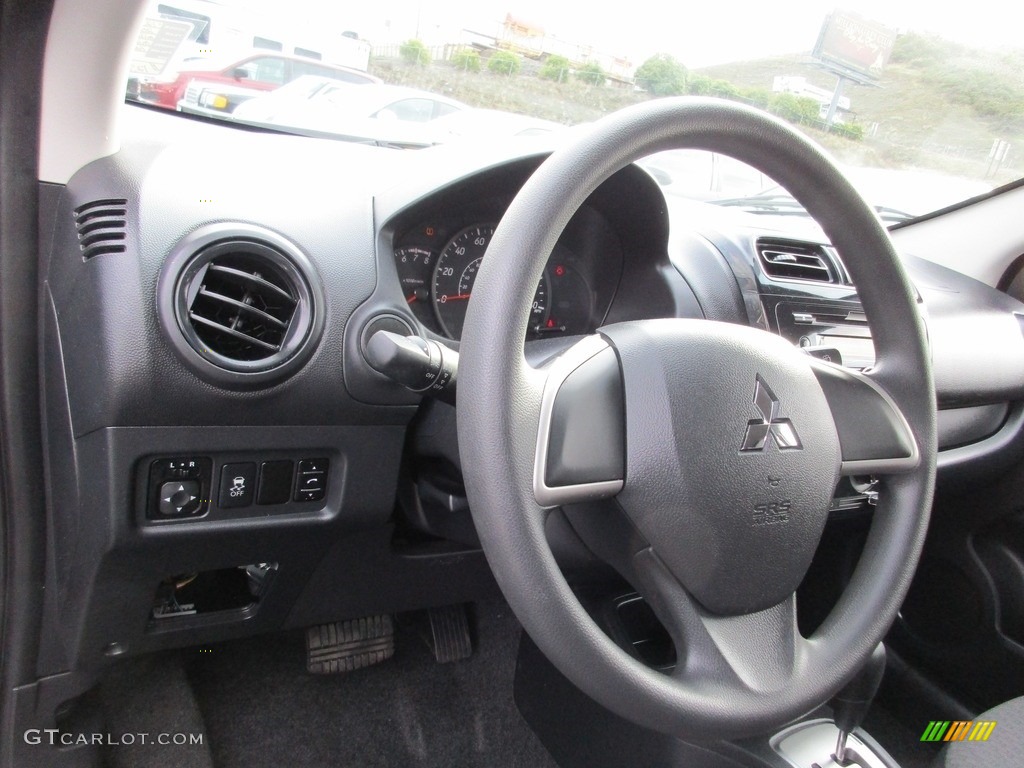 2017 Mitsubishi Mirage ES Black Steering Wheel Photo #117213364