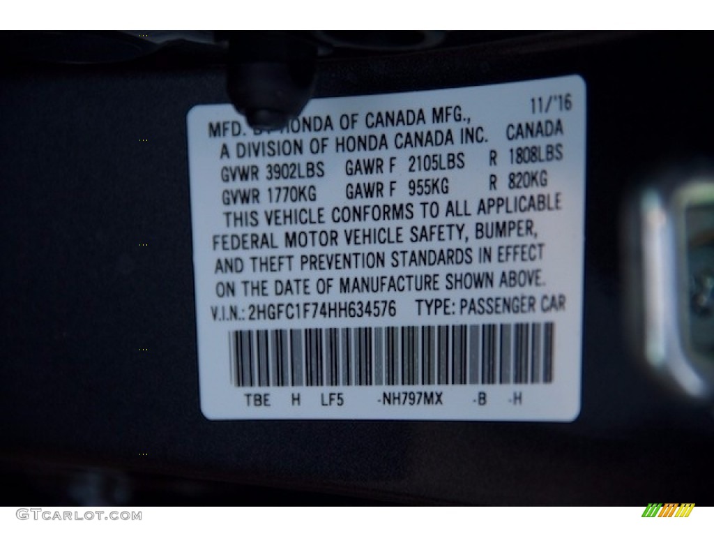 2017 Civic EX-L Sedan - Modern Steel Metallic / Gray photo #18