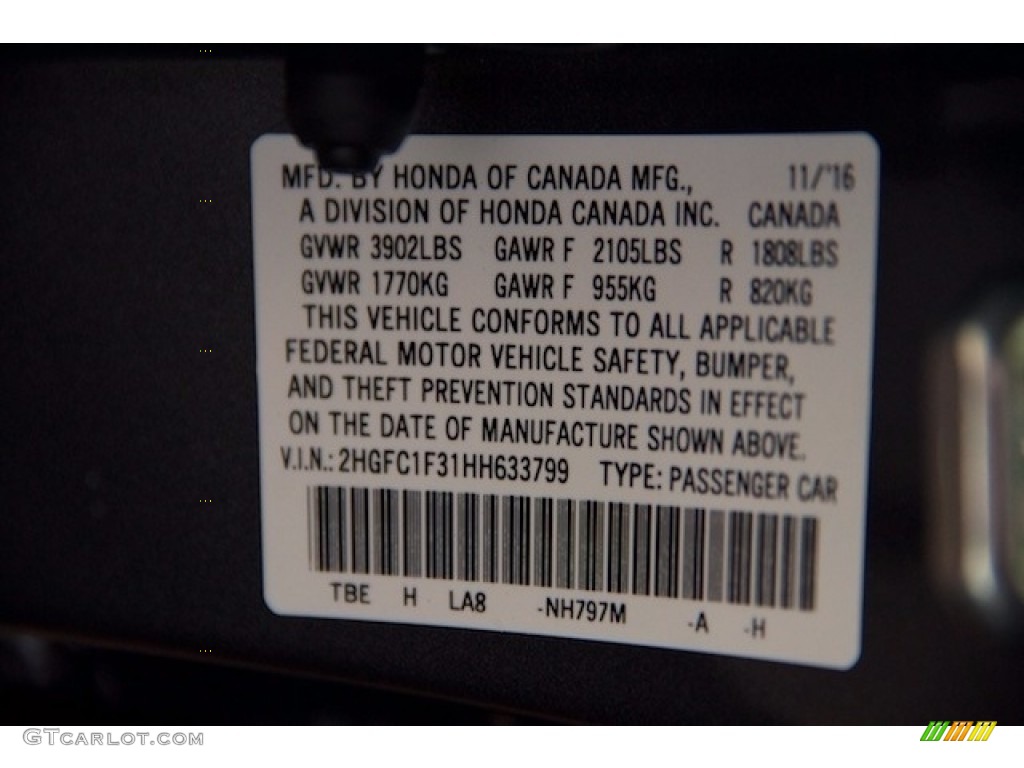 2017 Civic EX-T Sedan - Modern Steel Metallic / Black photo #18