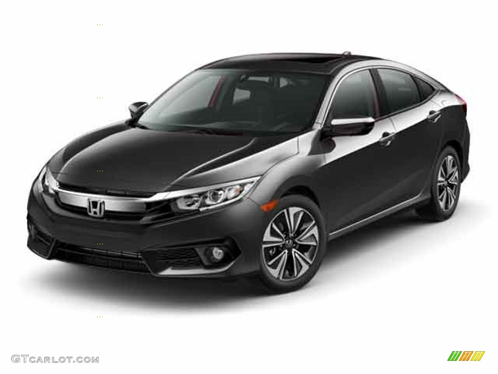 2017 Civic EX-T Sedan - Modern Steel Metallic / Black photo #19