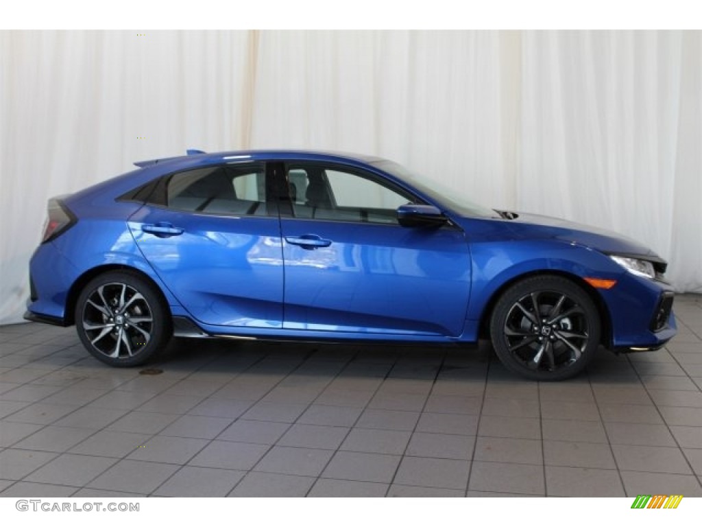 Aegean Blue Metallic 2017 Honda Civic Sport Hatchback Exterior Photo #117223593