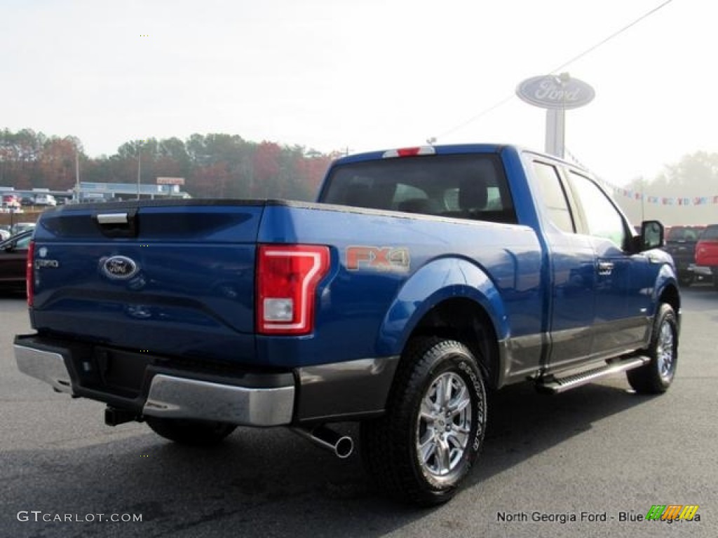 2017 F150 XLT SuperCab 4x4 - Lightning Blue / Earth Gray photo #5