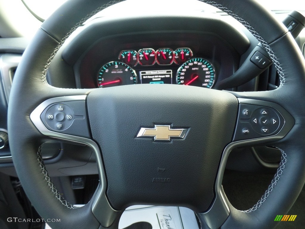 2017 Chevrolet Silverado 1500 LT Double Cab 4x4 Jet Black Steering Wheel Photo #117231850
