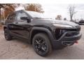 2017 Diamond Black Crystal Pearl Jeep Cherokee Trailhawk 4x4  photo #4