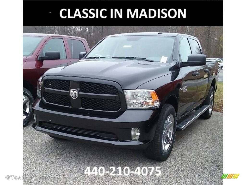 2017 1500 Express Crew Cab 4x4 - Brilliant Black Crystal Pearl / Black/Diesel Gray photo #1