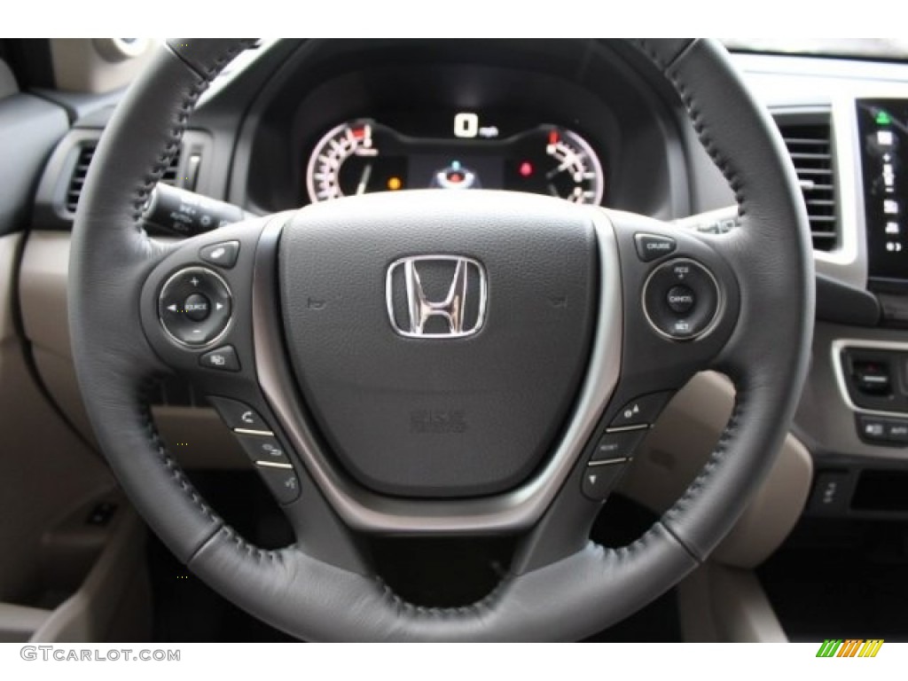 2017 Honda Pilot EX-L Beige Steering Wheel Photo #117256900
