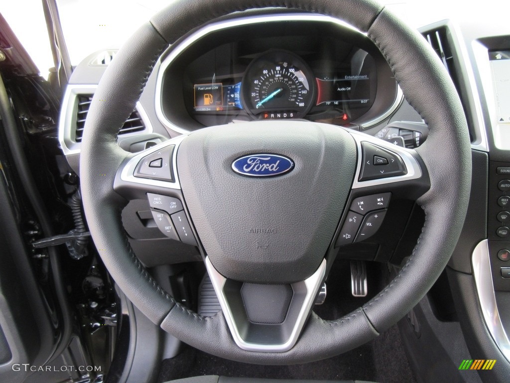 2017 Ford Edge Sport AWD Ebony Steering Wheel Photo #117258239